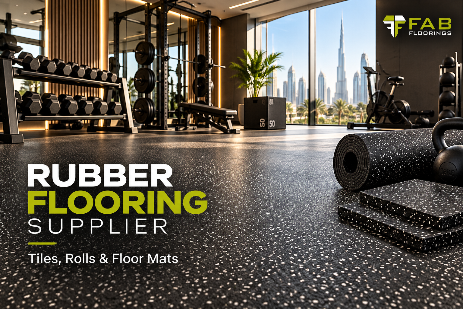 Rubber Flooring Supplier in UAE | Tiles, Rolls & Floor Mats
