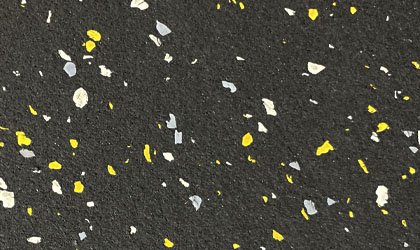 laminated interlocking rubber tile black with white and yellow epdm colour
